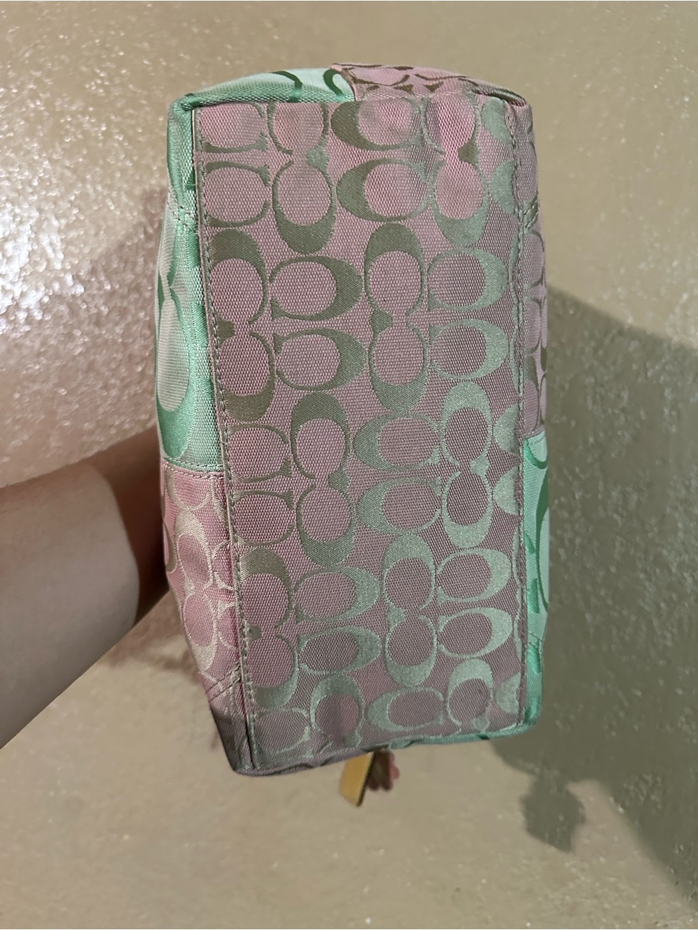 Coach Patchwork Signature Hobo Bag - Pastel Yellow, Pink, Mint, Beige - Picture 3 of 5